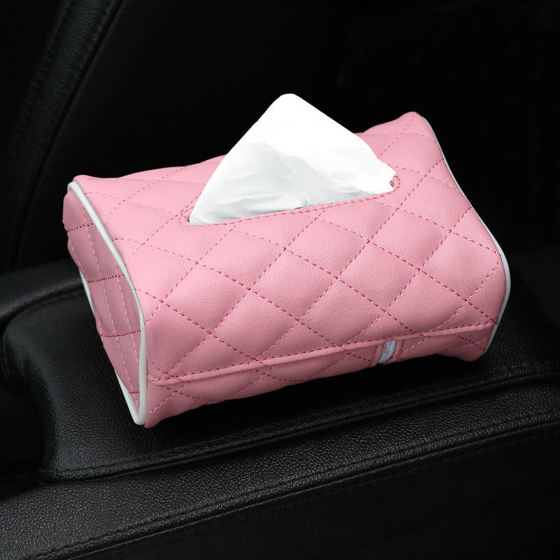 Car Hanging Leather Tissue Bag
