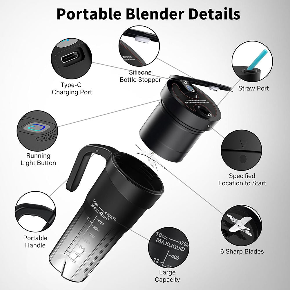 360W High-Power Tritan Food-Grade Portable Blender
