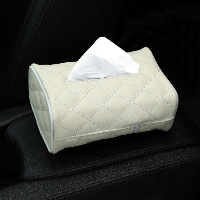 Car Hanging Leather Tissue Bag