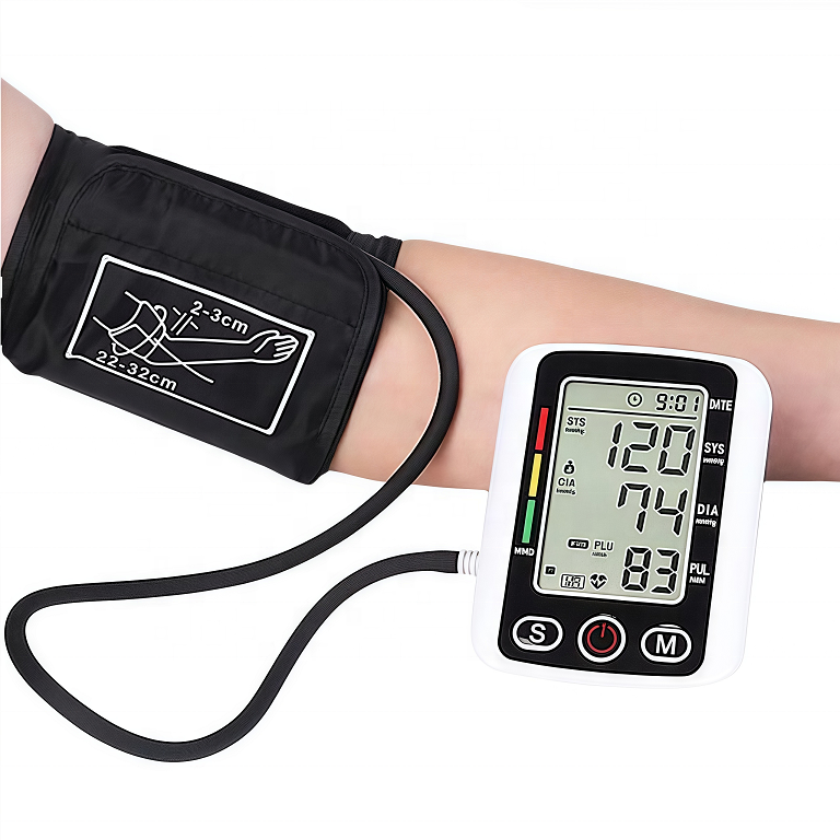 Digital Blood Pressure Monitor with Large Display & Cuff | Automatic BP Machine with Pulse Rate Detection & Memory Function