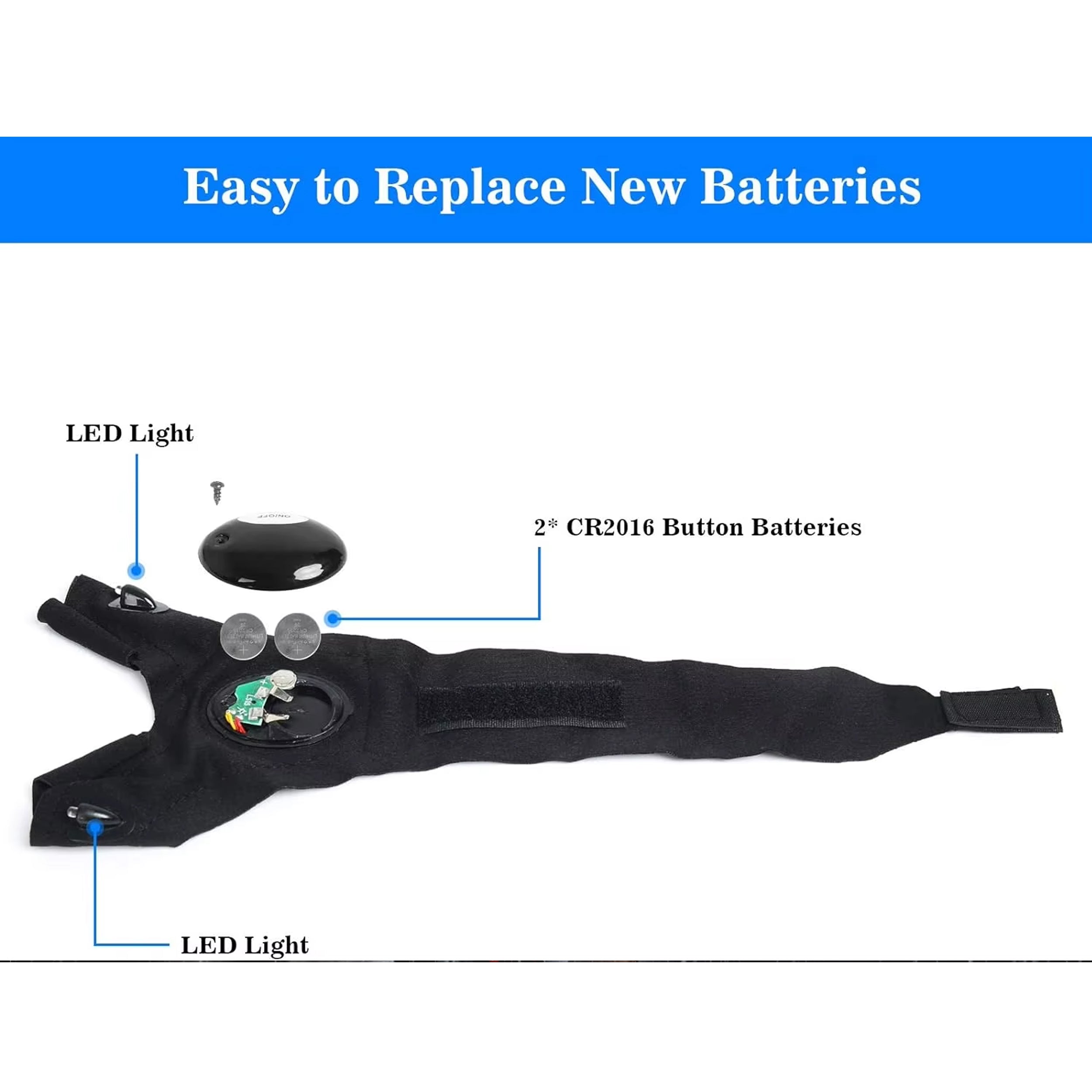 LED Half Finger Waterproof Glove for Men