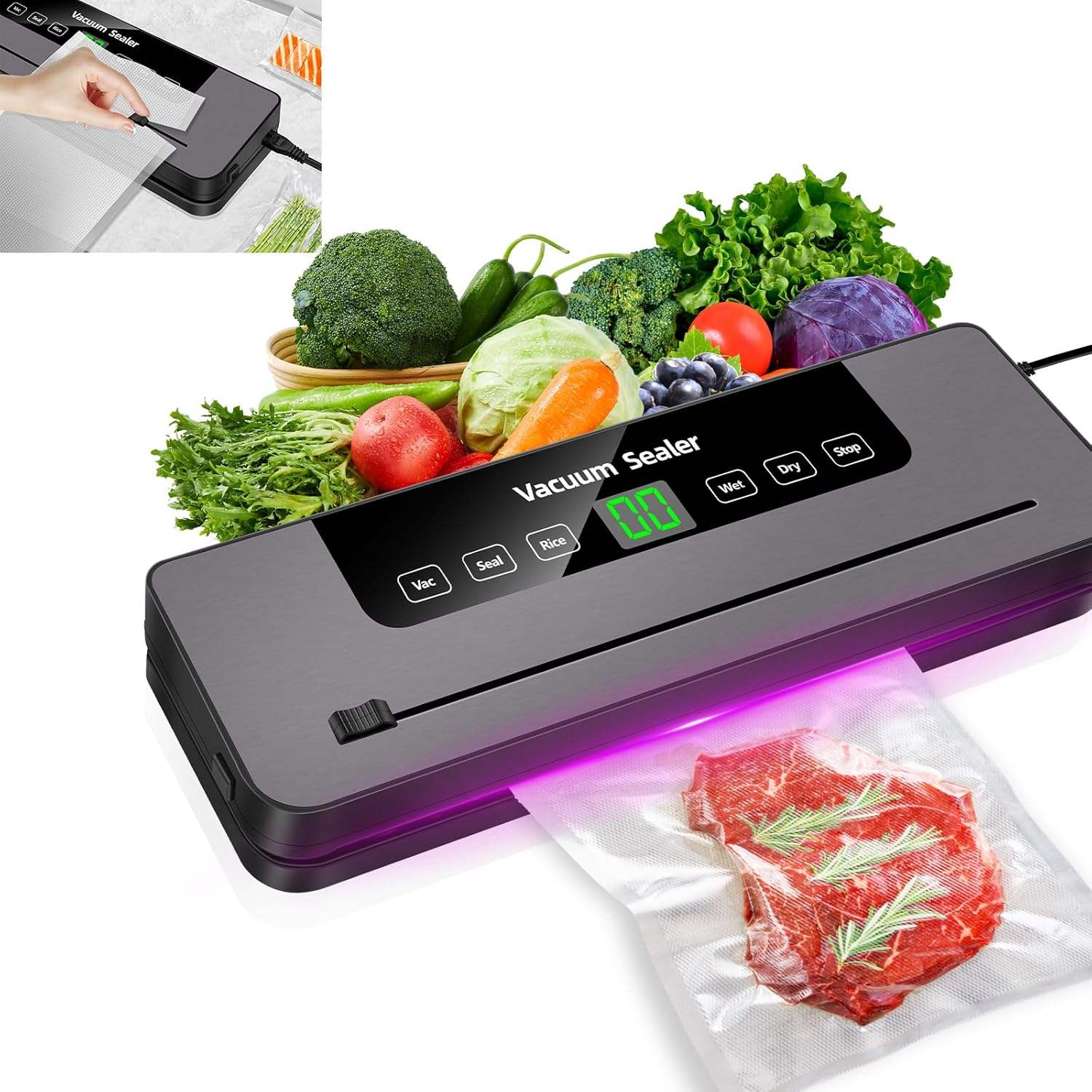 High Quality Mini Automatic Touch Screen Vacuum Food Sealer