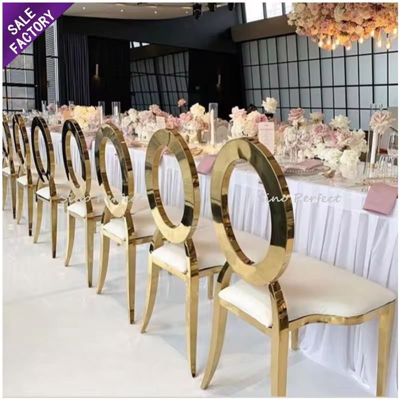 White Gold Tiffany Chair with Cushion