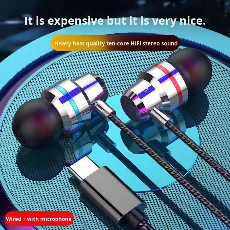 Metal Wired Earphones | Type-C & 3.5mm In-Ear Headphones