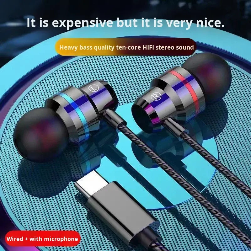 Metal Wired Earphones | Type-C & 3.5mm In-Ear Headphones
