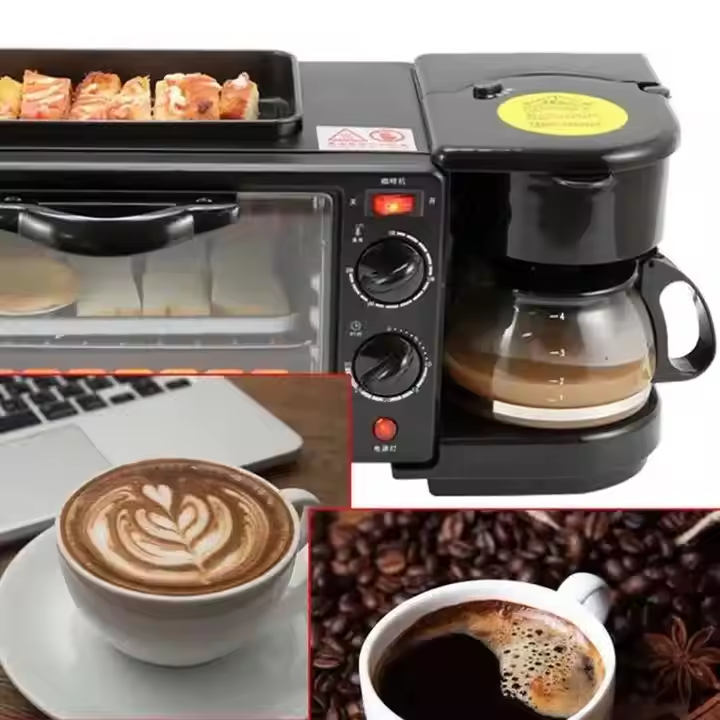 New Hot Sell 3-in-1 Breakfast Maker — Oven, Coffee Maker & Frying Pan Combo