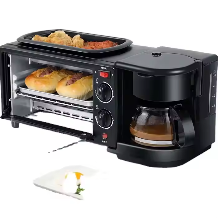 New Hot Sell 3-in-1 Breakfast Maker — Oven, Coffee Maker & Frying Pan Combo