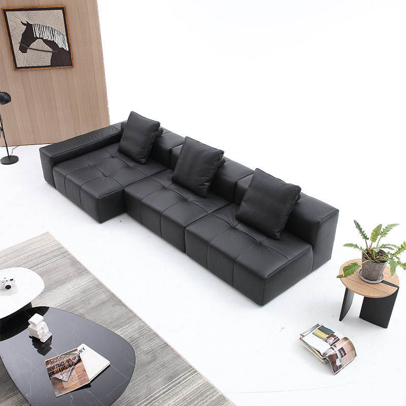 Sofa Set for Living Room | 3+1+1 Modern Fabric Sofa with Cushions & Wooden Frame