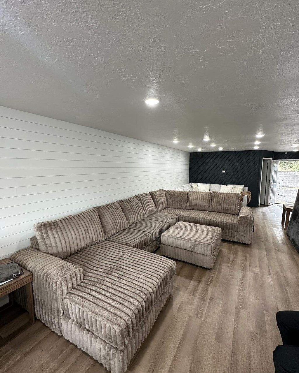 Sofa Set for Living Room | 3+1+1 Modern Fabric Sofa with Cushions & Wooden Frame