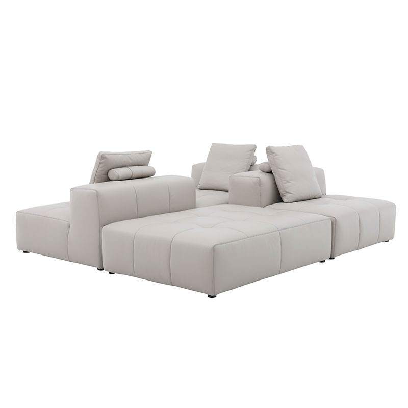 Sofa Set for Living Room | 3+1+1 Modern Fabric Sofa with Cushions & Wooden Frame