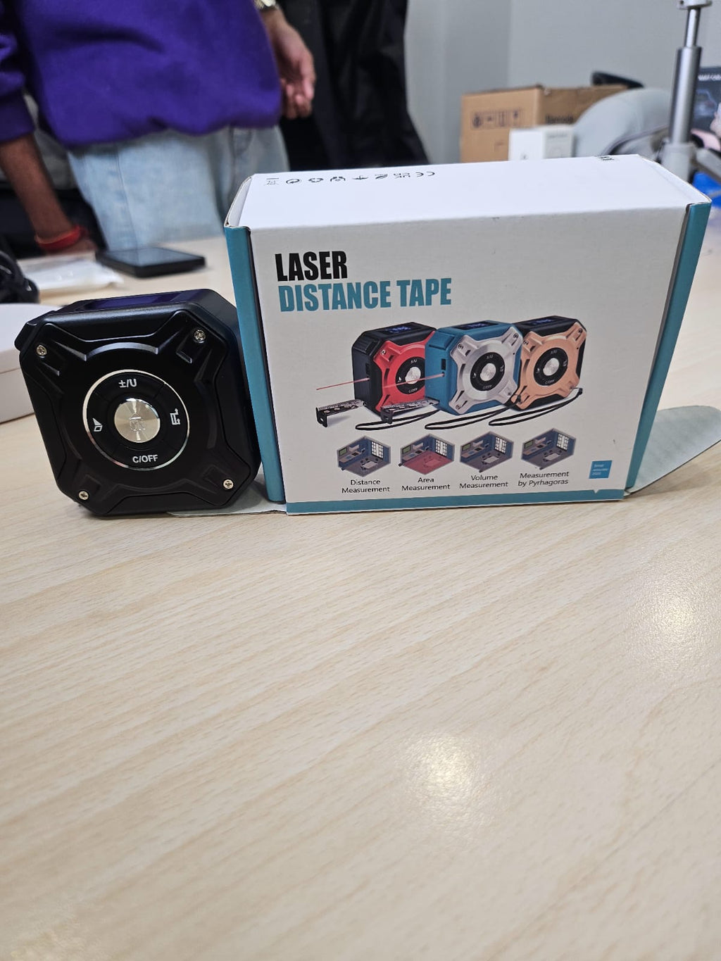 High-Precision Infrared Distance Measuring Tape with Digital Display | Portable Electronic Laser Measure for Engineering & Surveying