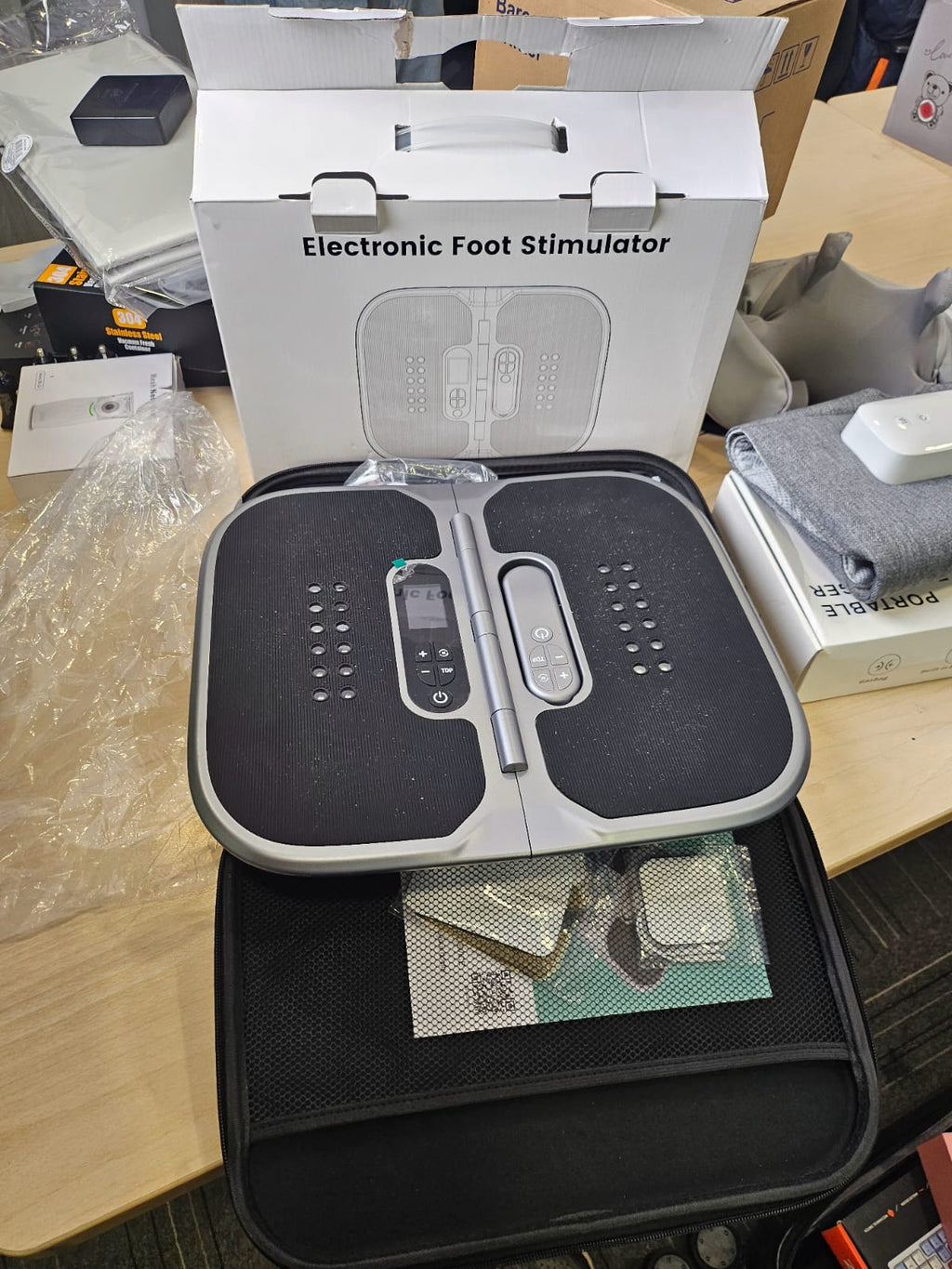 EMS & TENS Electronic Foot Stimulator | Circulation Booster & Muscle Relaxation Therapy Device