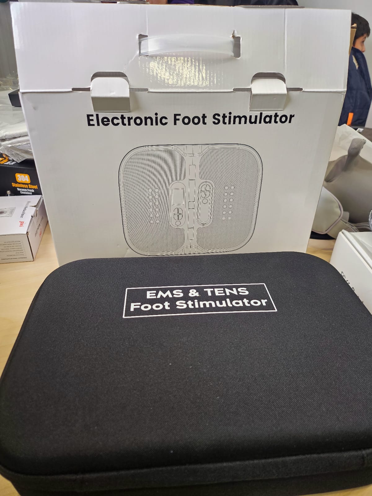 EMS & TENS Electronic Foot Stimulator | Circulation Booster & Muscle Relaxation Therapy Device