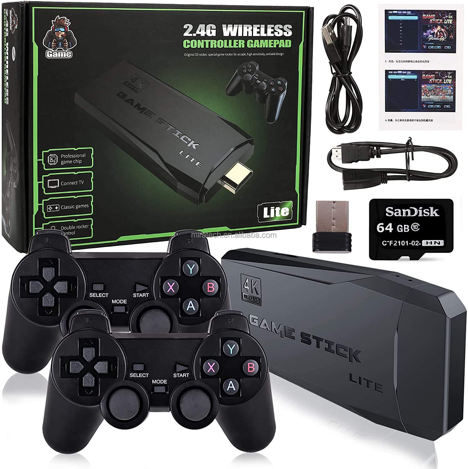 Portable Gaming Console with Built-in Games & Dual Controllers | HDMI Support for TV & Handheld Play