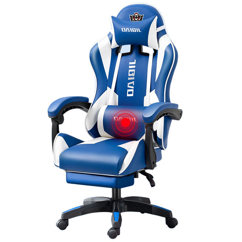 Ergonomic Gaming Chair with Footrest & Lumbar Support | Adjustable Reclining Office Chair with Headrest & 360° Swivel