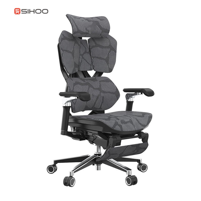 Ergonomic Gaming Chair with Footrest & Lumbar Support | Adjustable Reclining Office Chair with Headrest & 360° Swivel