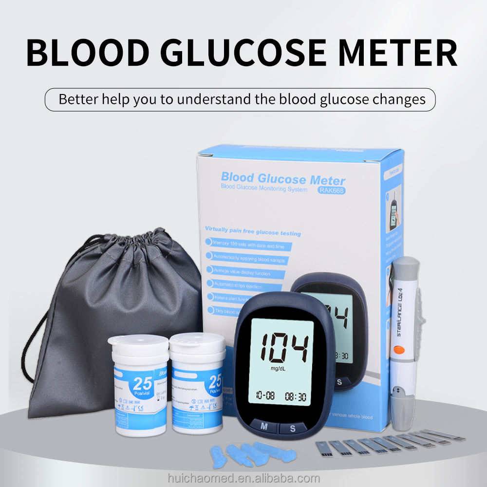 Digital Glucose Meter with Test Strips & Lancet Device | Accurate Blood Sugar Monitoring Machine for Home Use