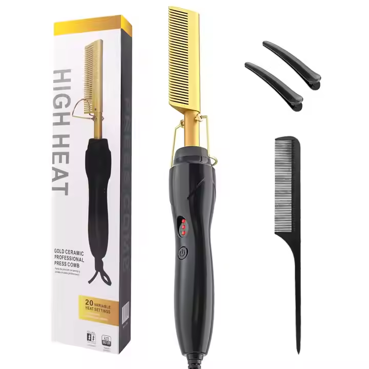Professional Hair Straightener with Ceramic Plates & Temperature Control | Fast Heating Flat Iron for Smooth & Shiny Hair