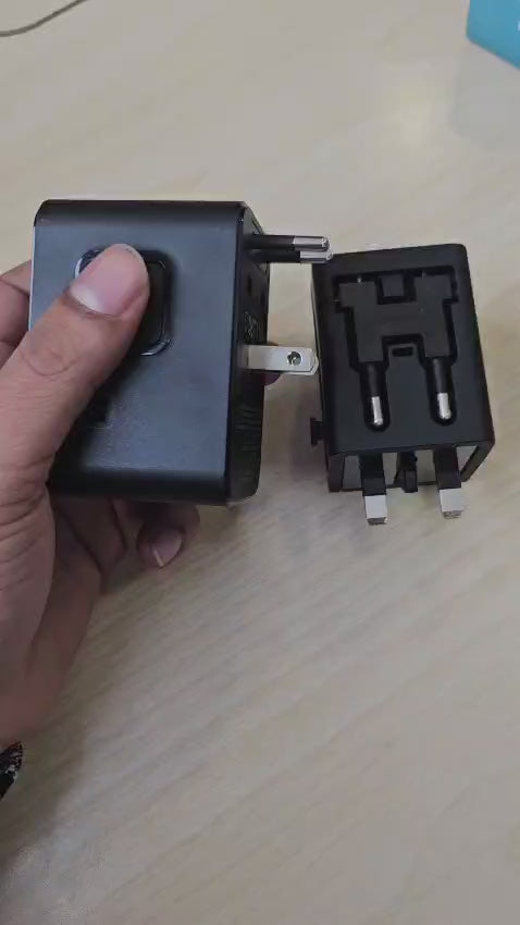 Multi-Functional Travel Adapter Converter | Universal Plug with GaN Fast Charging | US/EU/UK/AU Compatible Travel Adapter