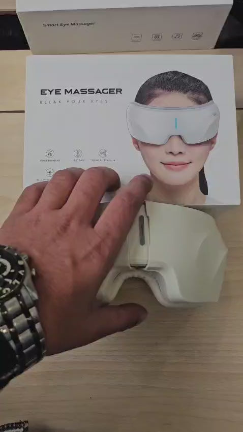 Smart Eye Massager with Heat, Air Pressure & Bluetooth Music | Foldable Eye Relaxation Device